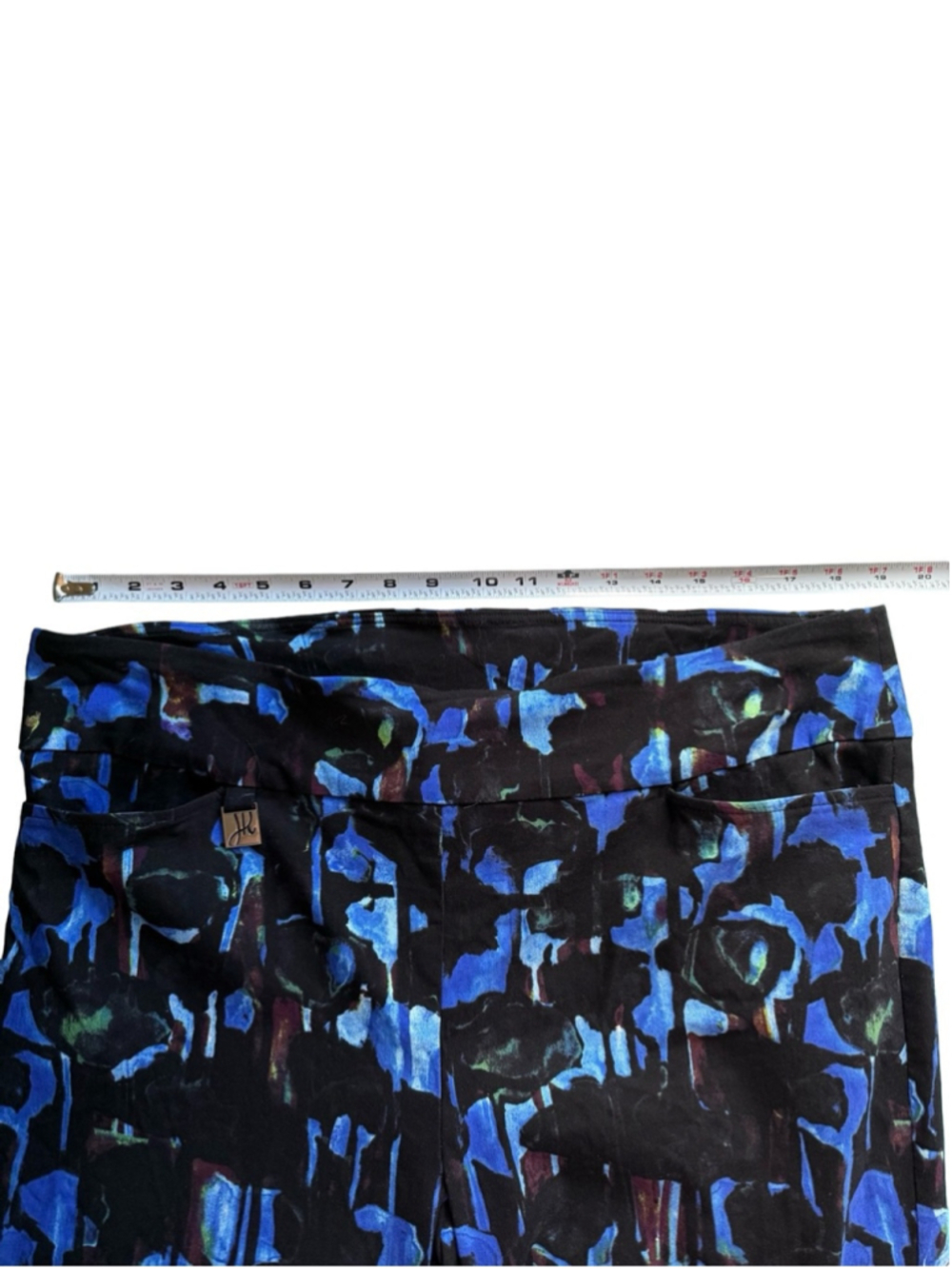Joseph Ribkoff Black & Blue Abstract Ankle Pants Size 20 Stretch Capsule - Picture 6 of 12